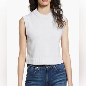 French Connection NWT Sleeveless Sweater Vest Crystal Clear/Sky Blue Size L